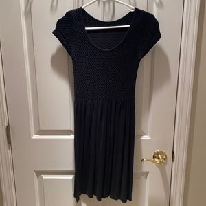 small black ruffle t shirt dress, little longer, super comfy!